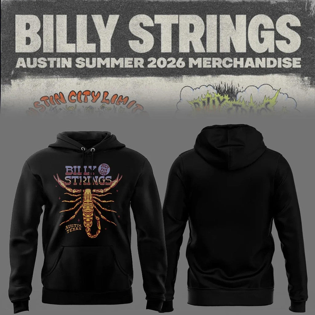 Billy Strings Tour 2026 Hoodie Black Billy Strings Austin Summer 2026 Merch Fans Gifts - Merchluma