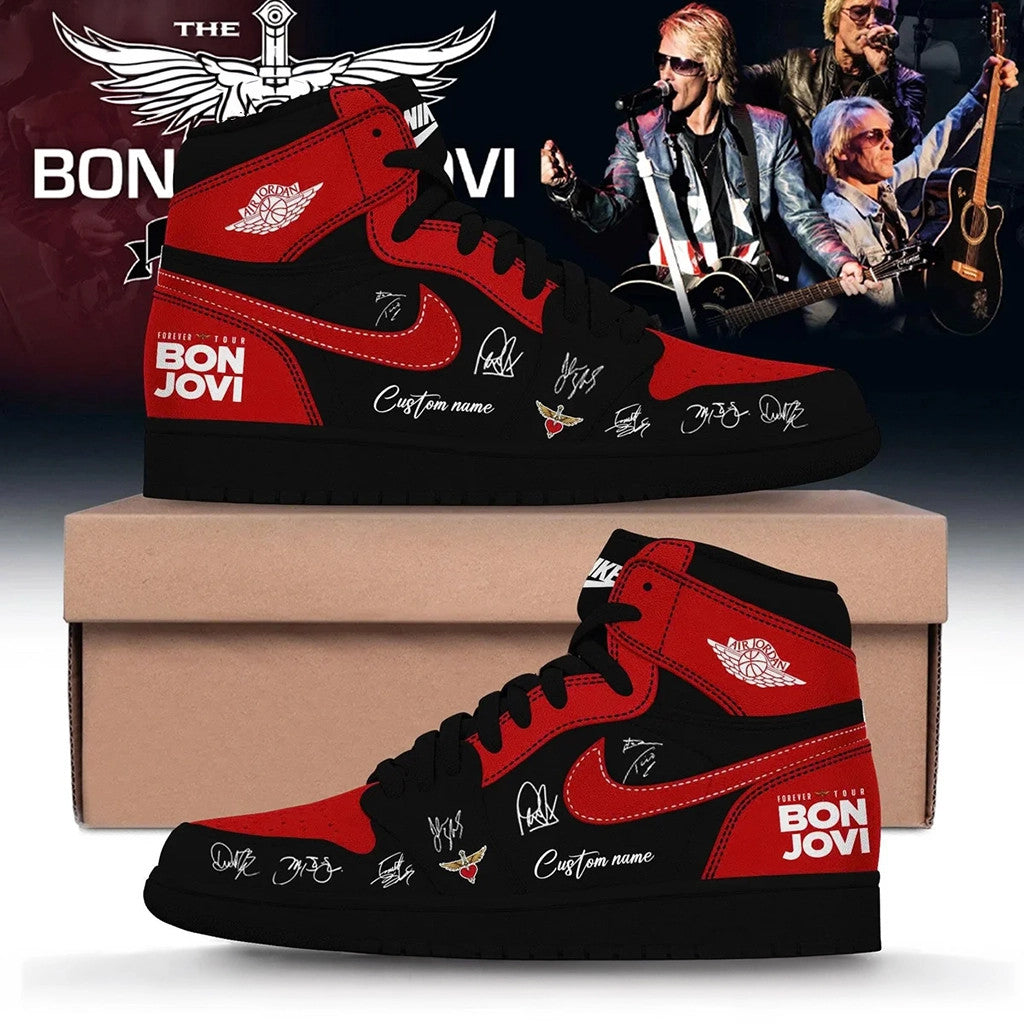 Personalized Bon Jovi Forever Tour Shoes Bon Jovi Merch Birthday Gift Ideas For Him - Merchluma