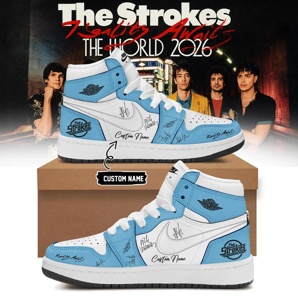 Personalized The Strokes Merch Reality Awaits The World Tour 2026 Shoes Present - Merchluma