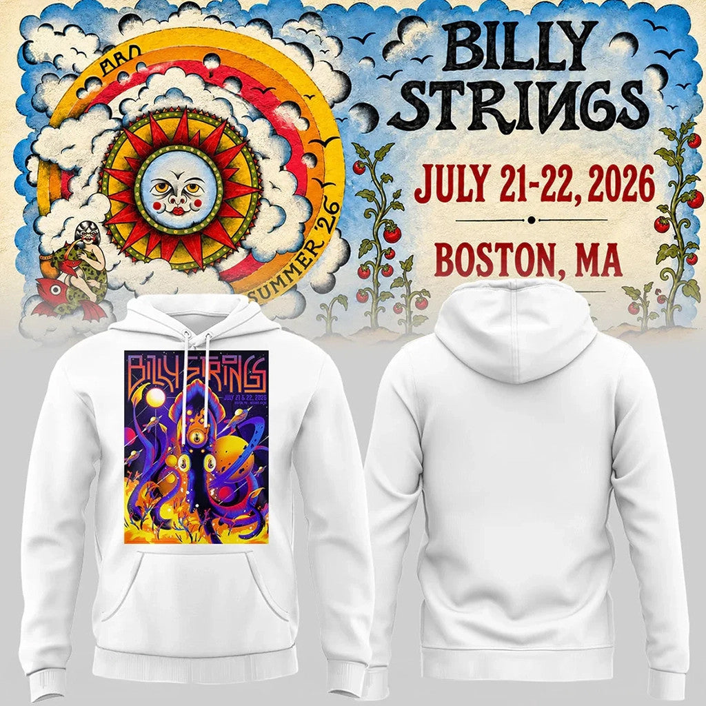 Billy Strings Tour 2026 Hoodie White Billy Strings Merch Best Gifts For Music Lovers - Merchluma