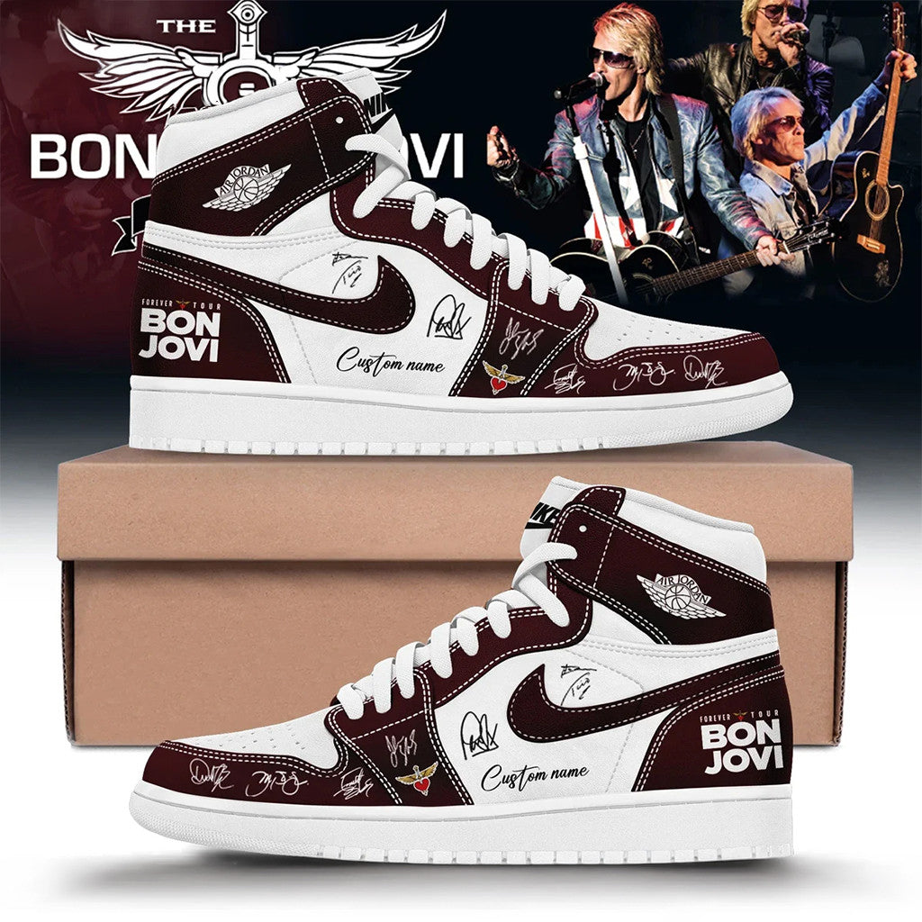Personalized Bon Jovi Forever Tour Shoes Bon Jovi Merch Gifts For Brother - Merchluma