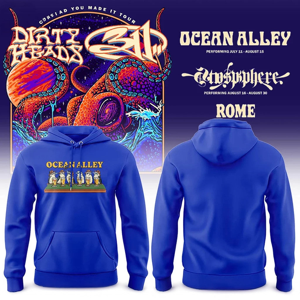 Ocean Alley Hoodie Royal Dirty Heads x 311 Band Merch So Glad You Made It Tour 2026 Hoodie - Merchluma