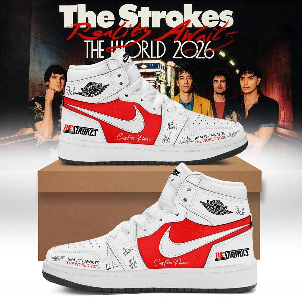 Personalized The Strokes Merch Reality Awaits The World Tour 2026 Shoes Gift Ideas For Him - Merchluma