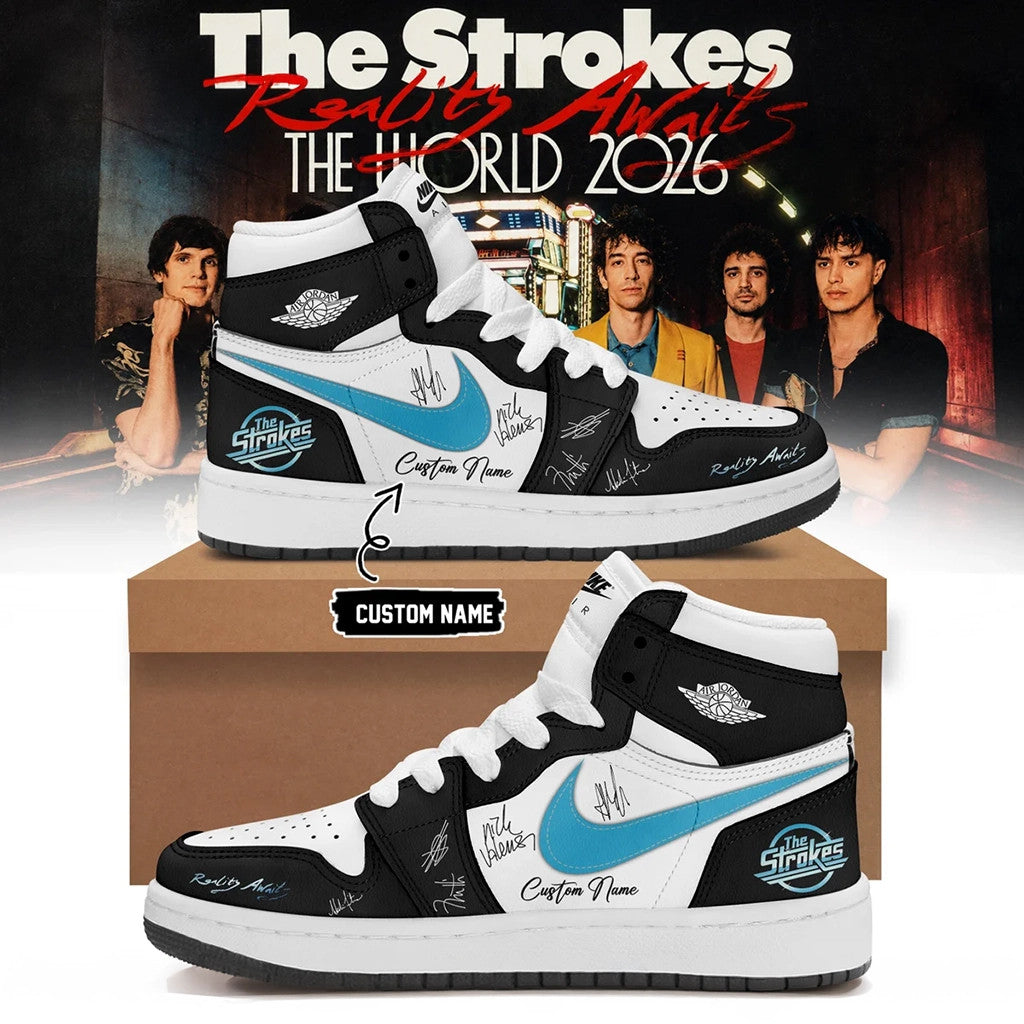Personalized The Strokes Merch Reality Awaits The World Tour 2026 Shoes Gifts For Him - Merchluma