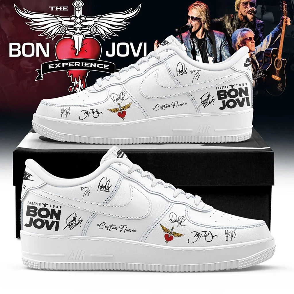 Personalized Bon Jovi Forever Tour Shoes Bon Jovi Merch Useful Gift For Him - Merchluma