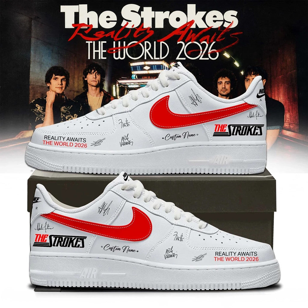 Personalized The Strokes Merch Reality Awaits The World Tour 2026 Shoes Birthday Gift For Him - Merchluma