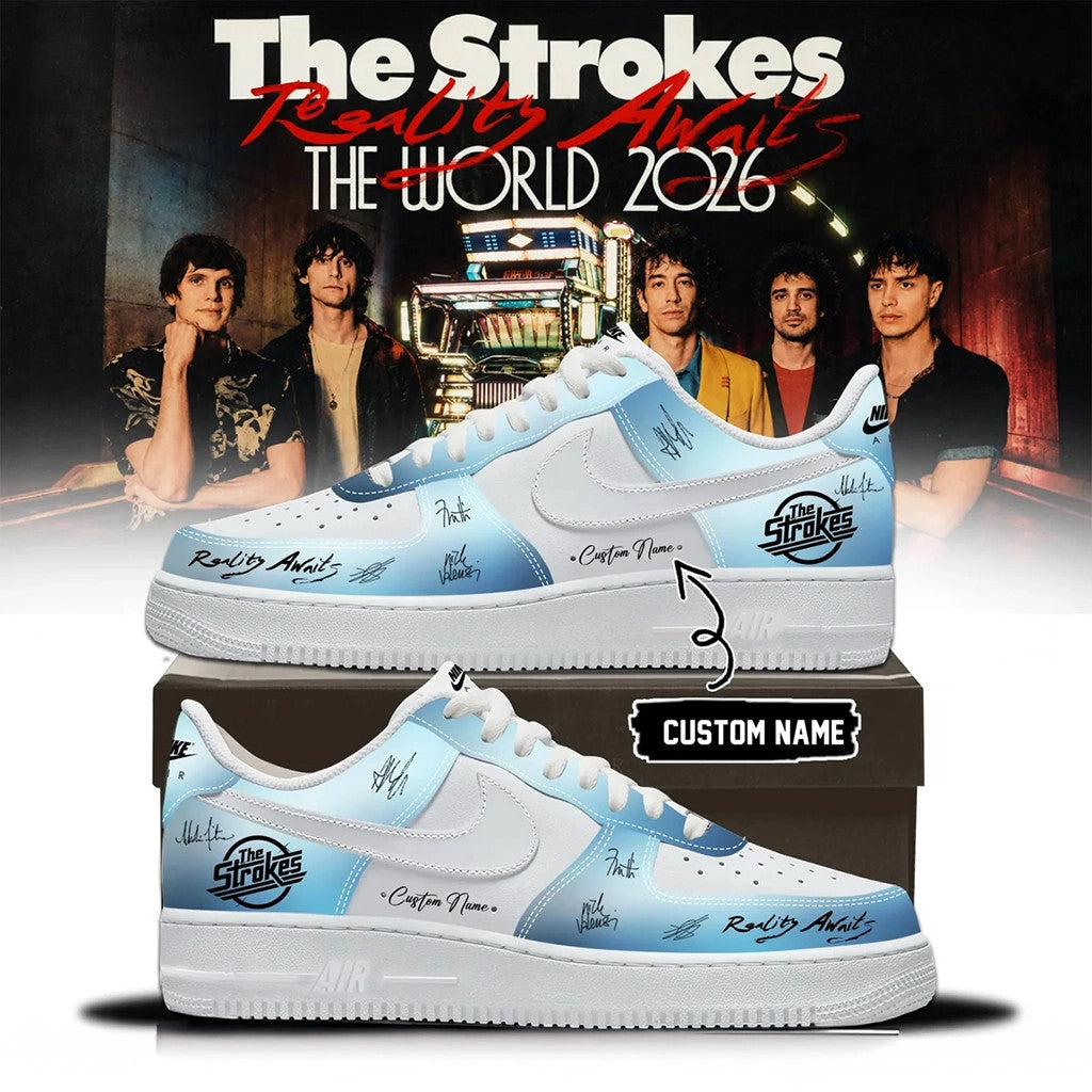 Personalized The Strokes Merch Reality Awaits The World Tour 2026 Shoes Gift For Husband - Merchluma