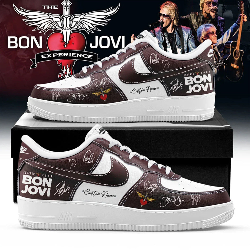 Personalized Bon Jovi Forever Tour Shoes Bon Jovi Merch Gift Ideas For Brother - Merchluma