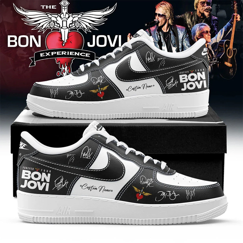 Personalized Bon Jovi Forever Tour Shoes Bon Jovi Merch Birthday Present For Him - Merchluma