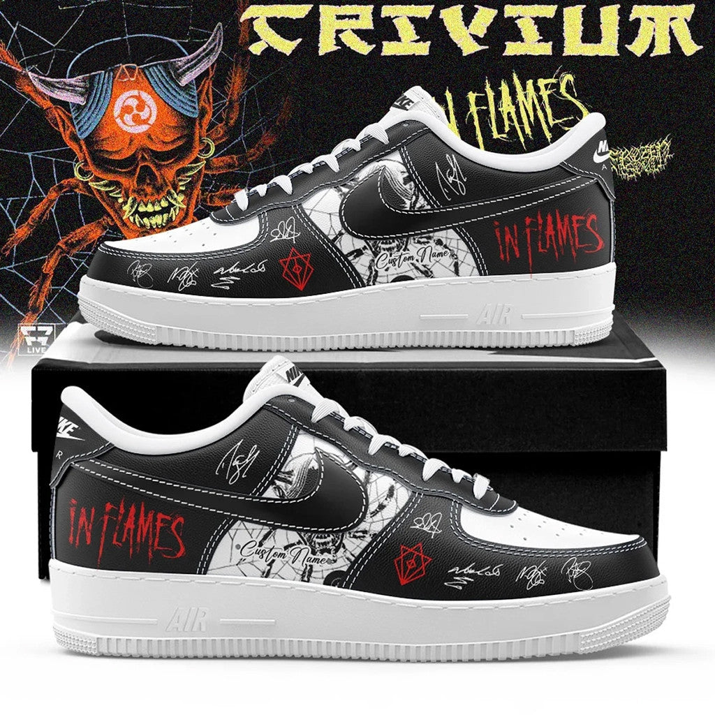 Custom In Flames The Crown In The Grave Tour Sneakers Trivium Merch Good Gifts For Boyfriend - Merchluma