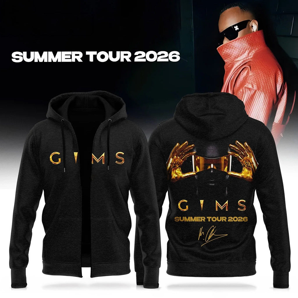 GIMS Summer Tour 2026 Signature Zip Hoodie GIMS Merch Presents For Music Lovers - Merchluma
