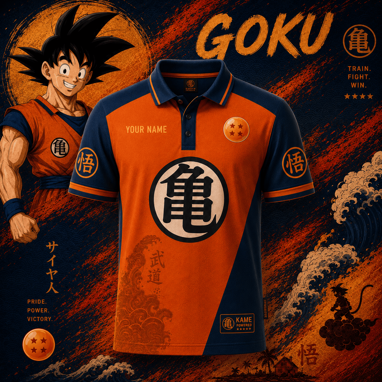 Personalized Goku Kame Kai Seven Balls Polo Shirt Legendary Warrior Apparel Gifts For Fans - Merchluma
