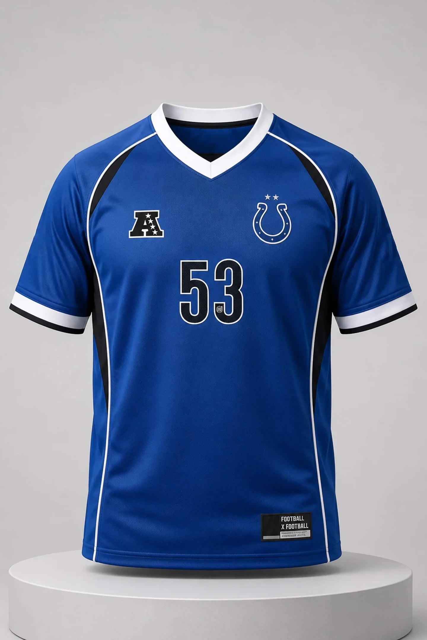 Indianapolis Colts Football #53 V-Neck T-Shirt Colts Merch Presents For Football Fans - Merchluma