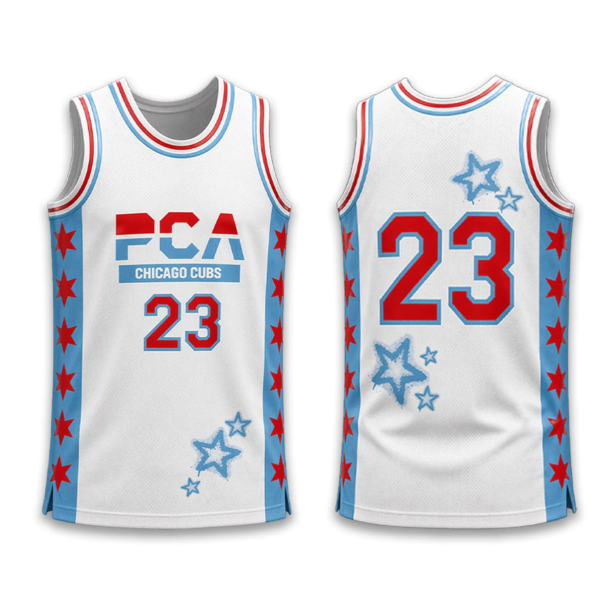 2026 Cubs x PCA Basketball Jersey #23 Chicago Cubs Merch Best Gifts For Baseball Lovers - Merchluma