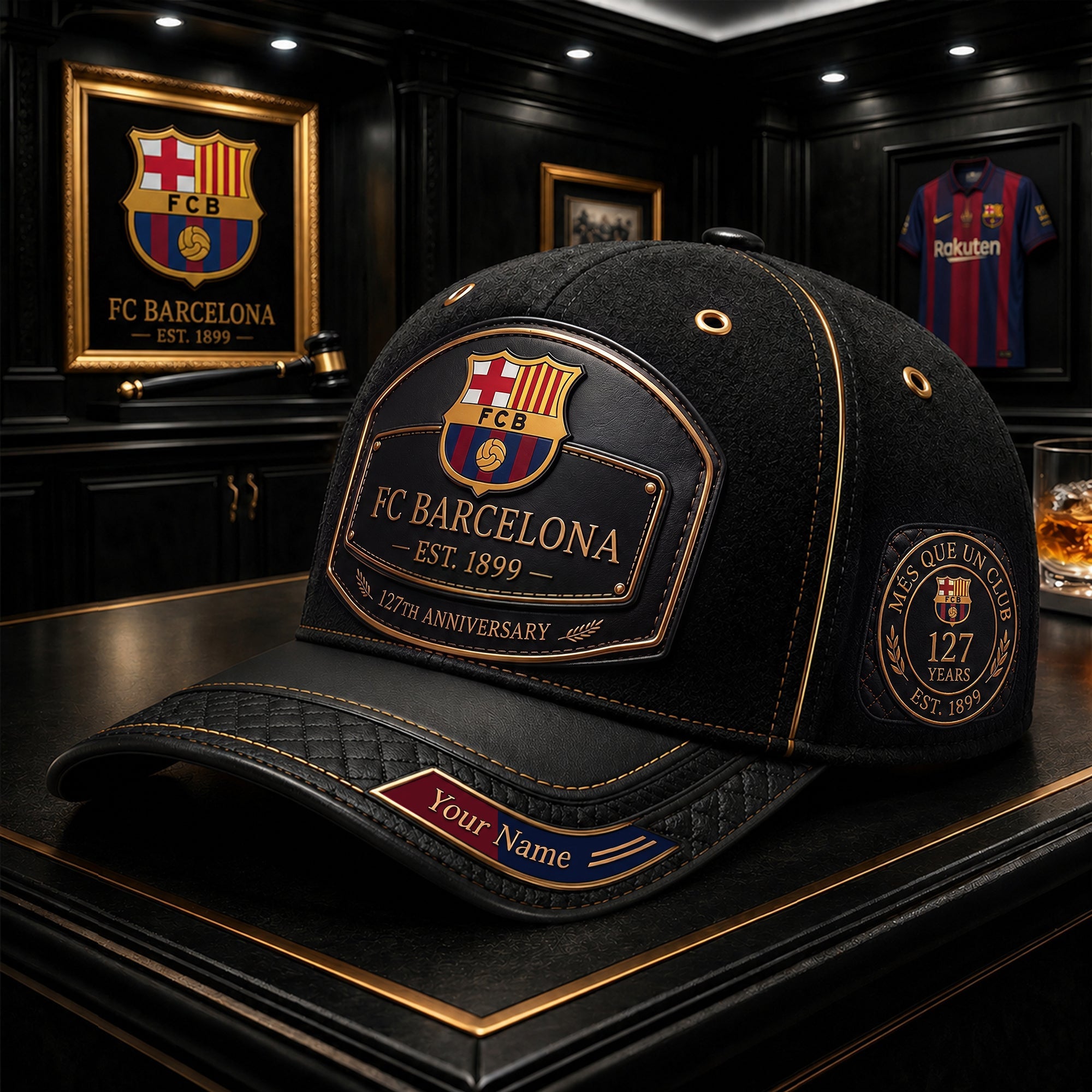 Personalized Barca Vintage 127th Anniversary Classic Hat 1899-2026 FC Barcelona Merch Fan Gifts - Merchluma