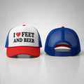 I Love Feet And Beer Trucker Hat Best Gifts For Beer Lovers - Merchluma