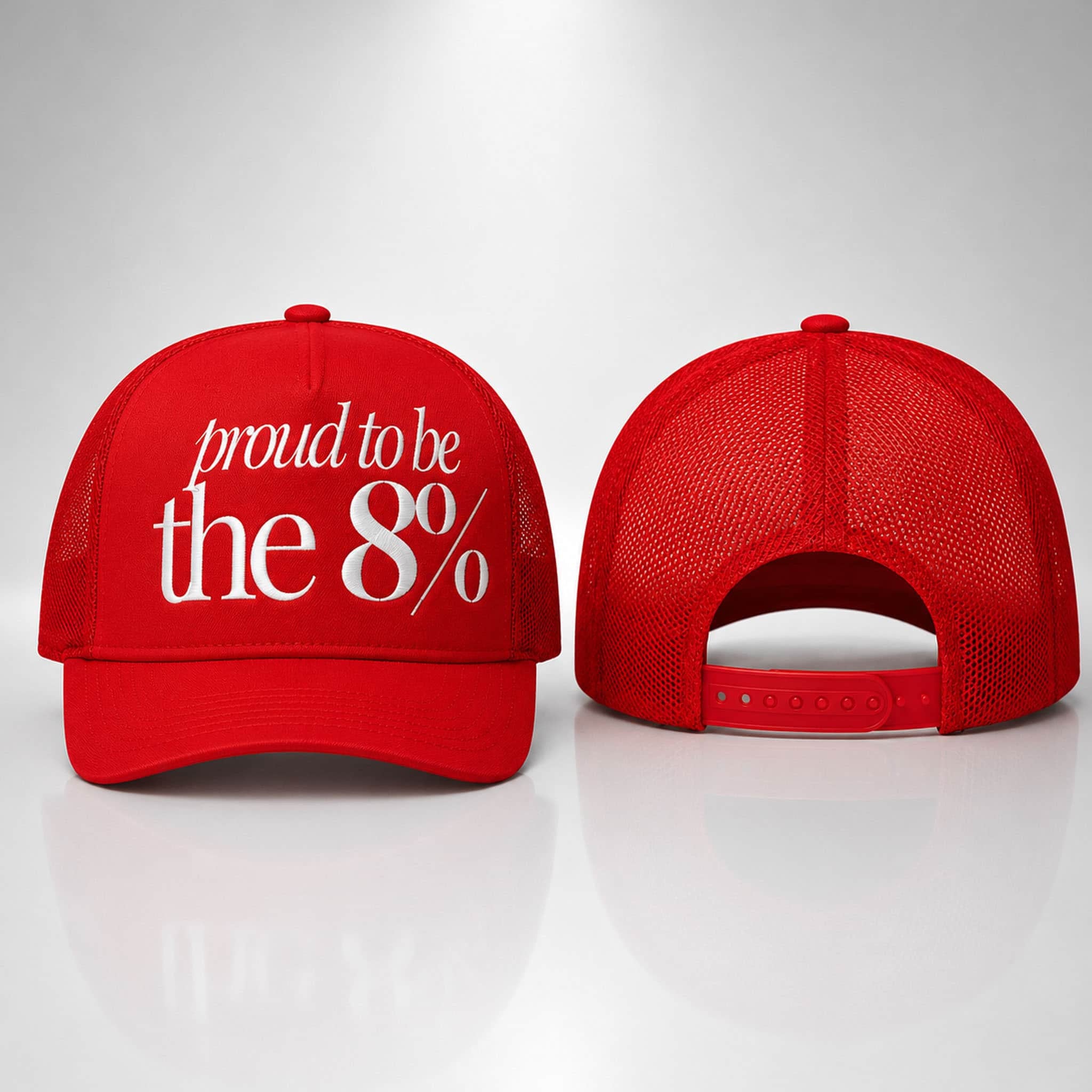 Proud To Be The 8 Trucker Hat Red Embroidered Birthday Gift For Him - Merchluma
