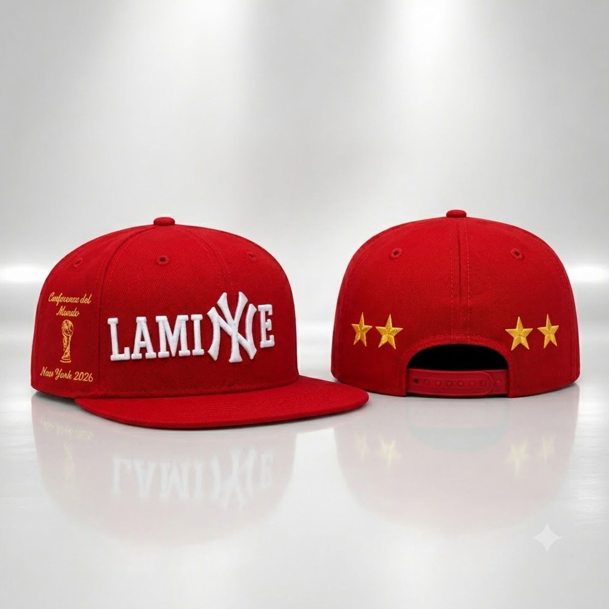 Lamine Yamal x NY Yankees 2026 World Cup Campeones Del Mundo Champions Hat Snapback Embroidered - Merchluma