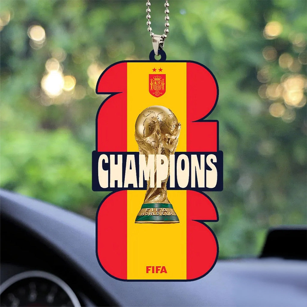 Spain Women's National Football Team 2023 FIFA Women's World Cup Champions Car Ornament - Merchluma