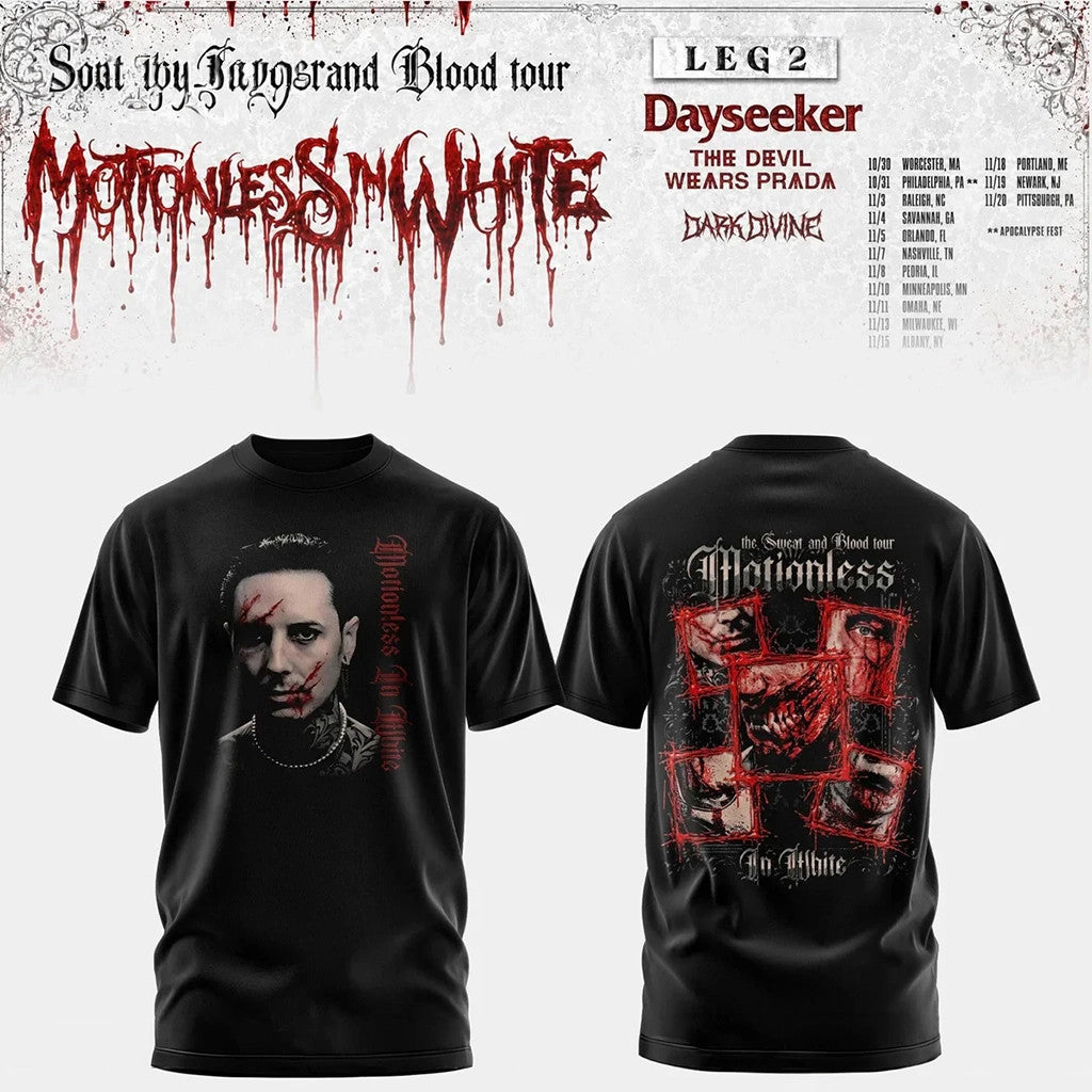 Motionless In White Merch The Sweat And Blood Tour 2026 Shirt Gift Ideas For Husband - Merchluma