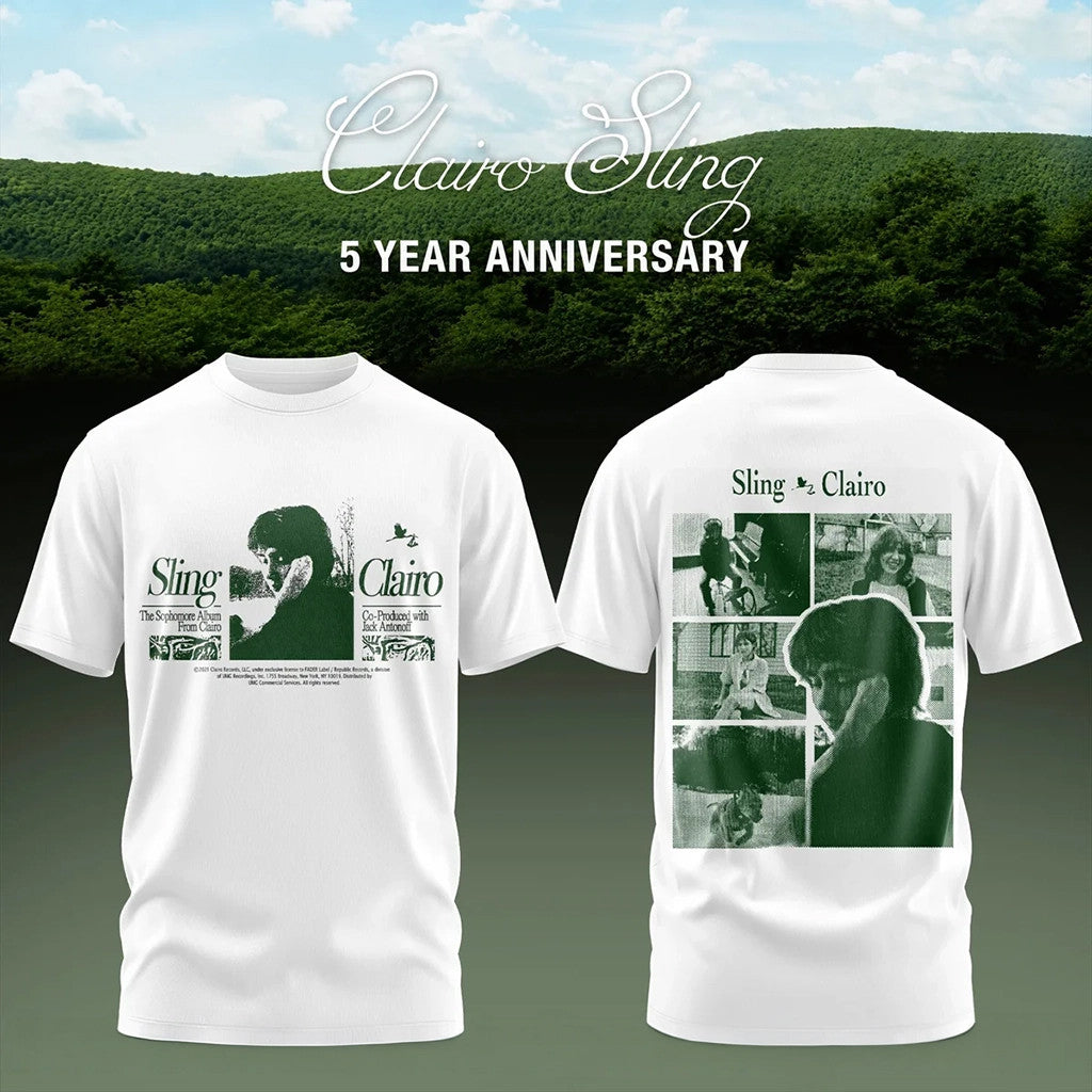 Clairo Merch Clairo Sling 5 Year Anniversary Shirt White Birthday Gifts For Music Lovers - Merchluma