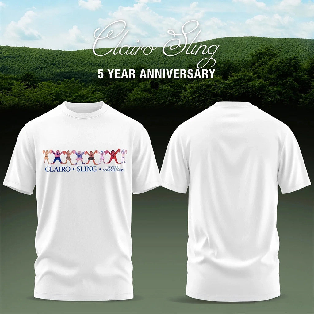 Clairo Sling 5 Year Anniversary T-Shirt White Clairo Merch Gifts For Boyfriend - Merchluma