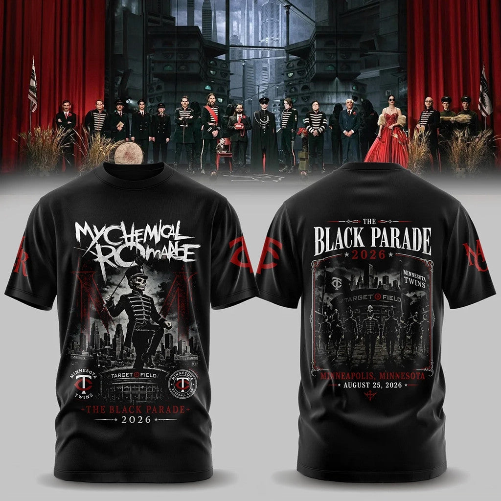 Minnesota Twins x My Chemical Romance Merch The Black Parade 2026 Shirt Black Gifts For Fans - Merchluma