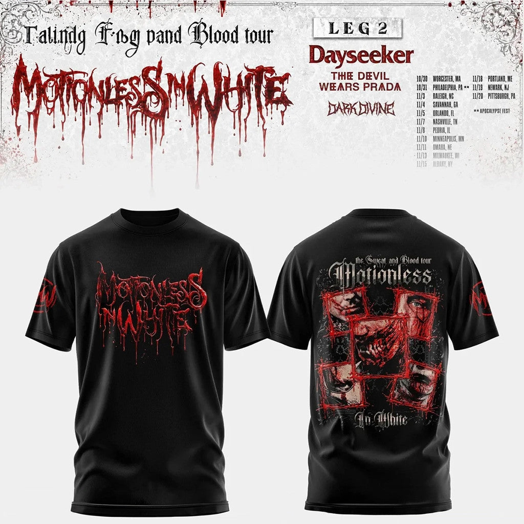 Motionless In White Merch The Sweat And Blood Tour 2026 Shirt Gift Ideas For Brother - Merchluma