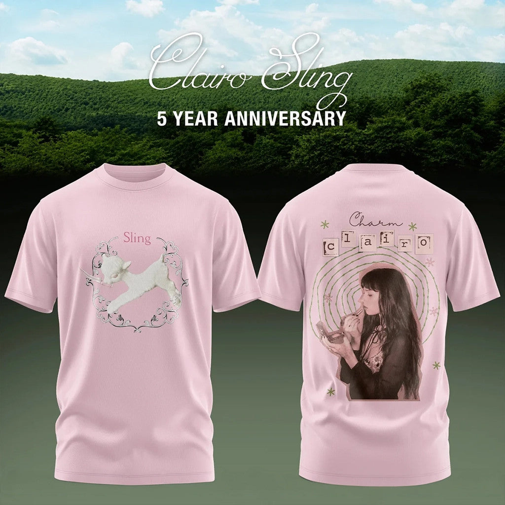 Clairo Sling 5 Year Anniversary Girl T-Shirt Clairo Merch Light Pink Gifts For Her - Merchluma