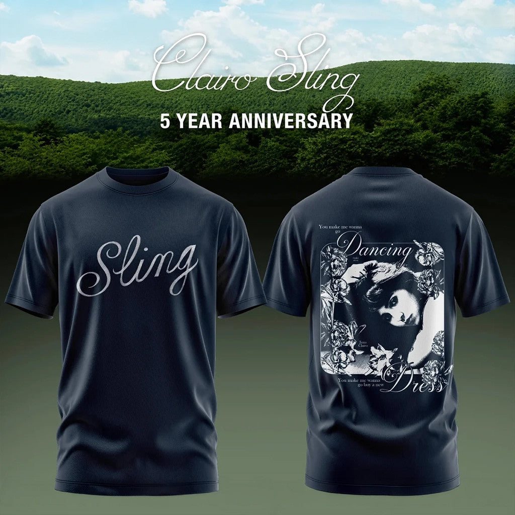 Clairo Sling 5 Year Anniversary T-Shirt Clairo Merch Navy Gifts For Sister - Merchluma