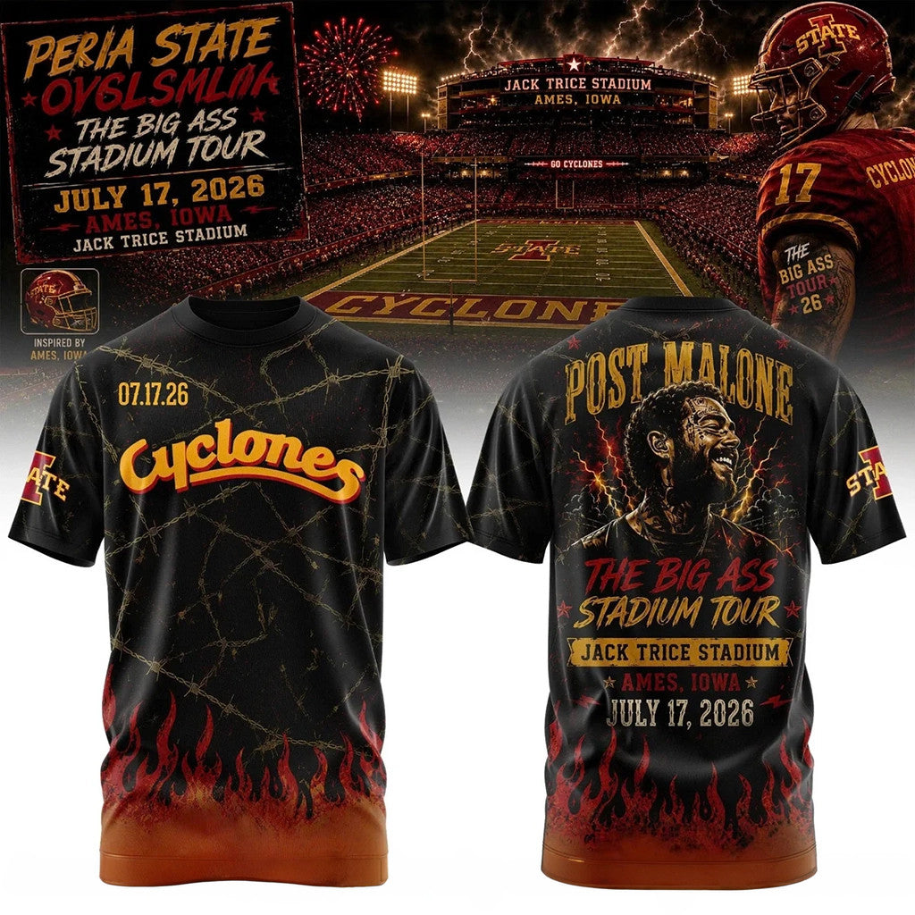 Post Malone Iowa State Cyclones Tour T-Shirt Post Malone Merch Gifts For Brother - Merchluma