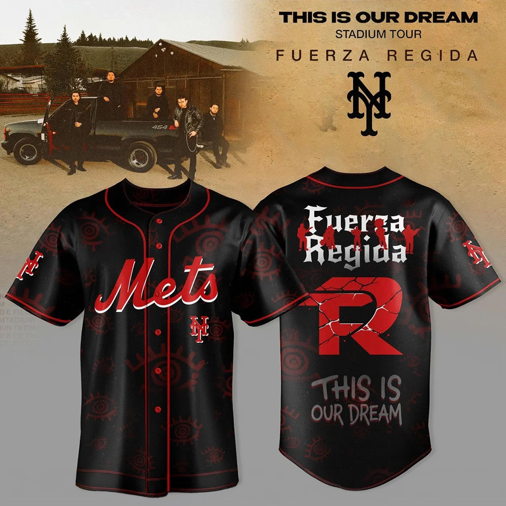 New York Mets x Fuerza Regida This Is Our Dream Stadium Tour 2026 Jersey NY Mets Merch Fan Gifts - Merchluma