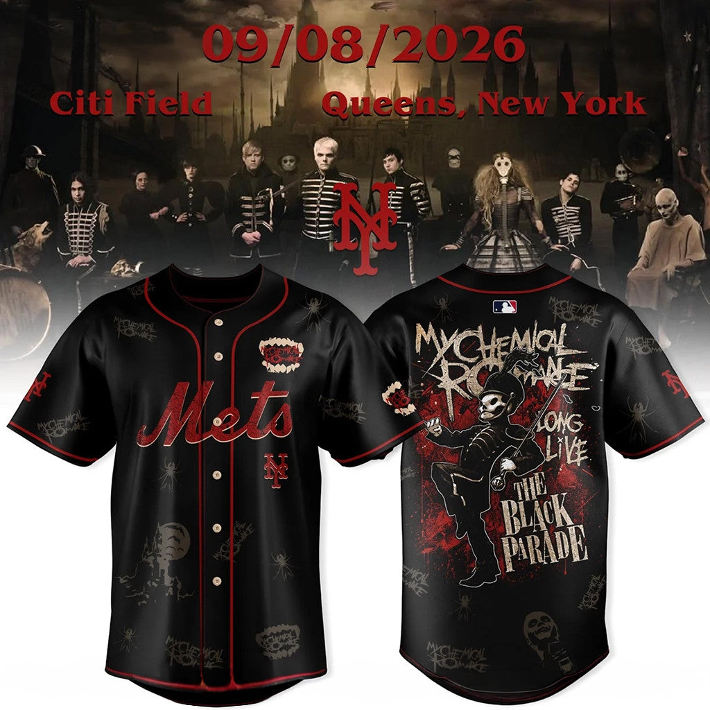 New York Mets x My Chemical Romance The Black Parade Jersey Mets Merch Dudes Gifts - Merchluma