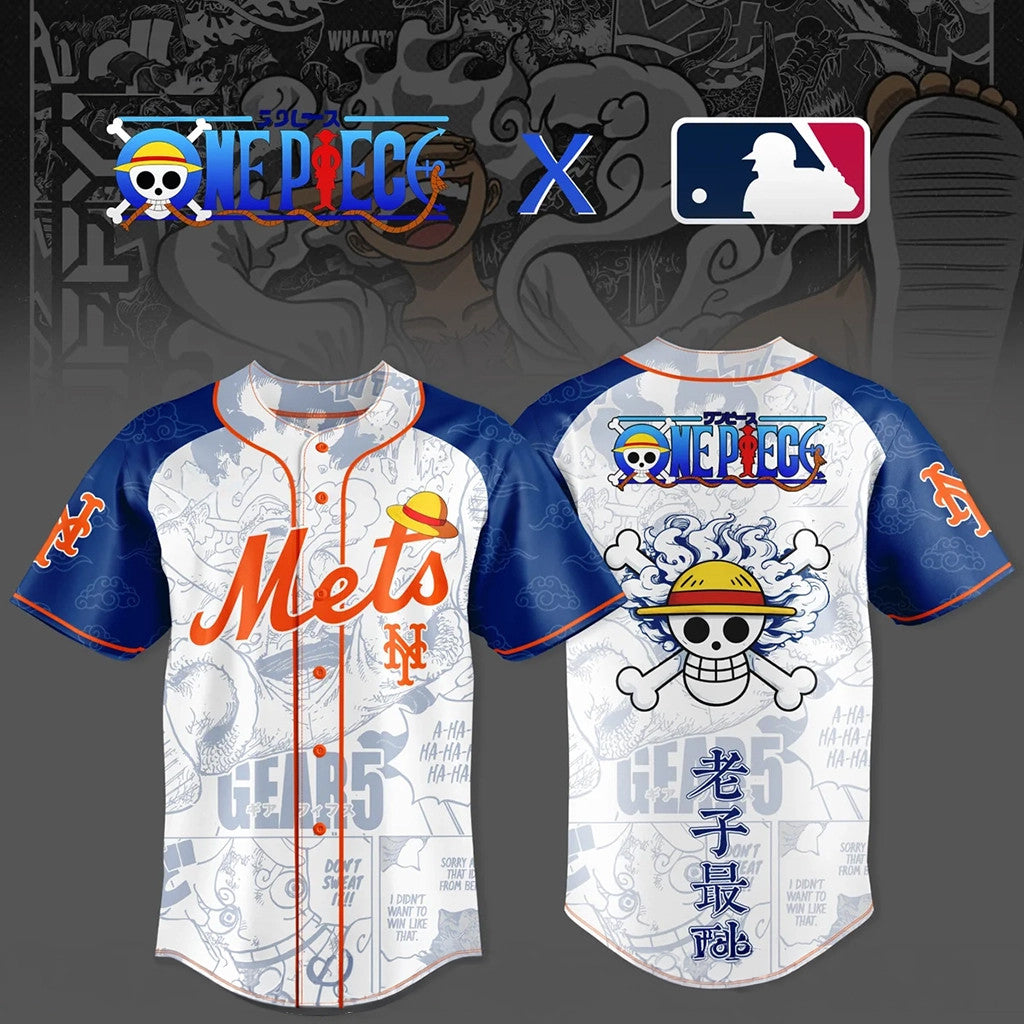 New York Mets X One Piece 2026 Baseball Jersey NY Mets Merch Kpop Fan Apparel BFF Gifts - Merchluma