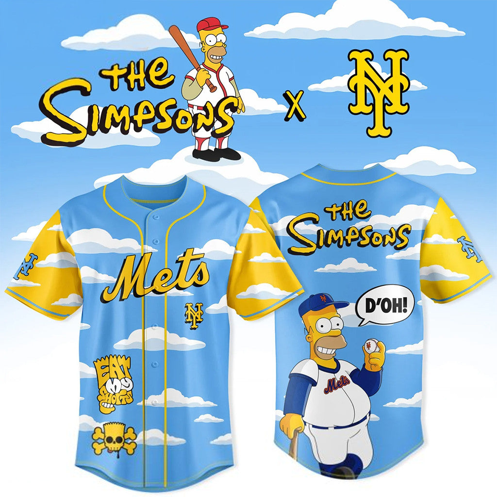 New York Mets X The Simpsons 2026 Jersey Mets Merch Gifts For Baseball Lovers - Merchluma