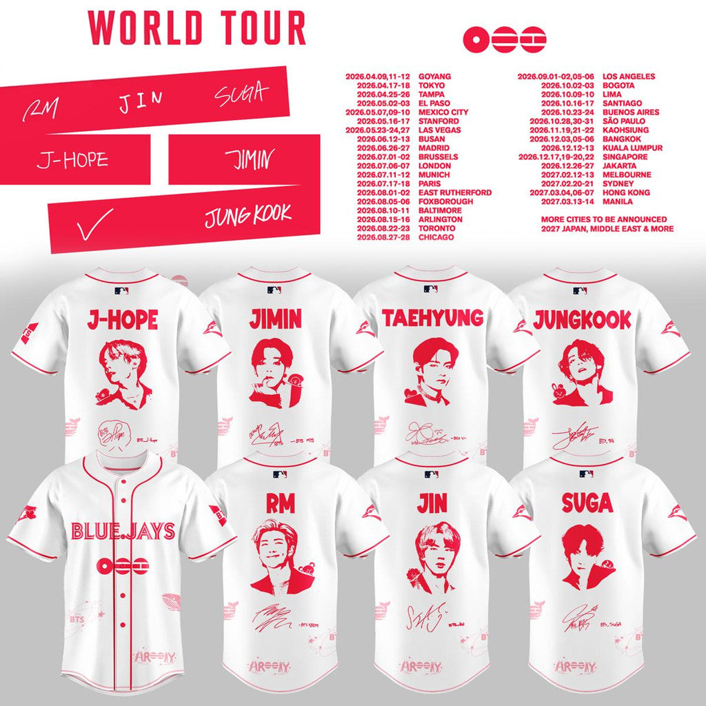 New York Mets X BTS World Tour 2026 Baseball Jersey Mets Merch Gifts For BTS Fans - Merchluma