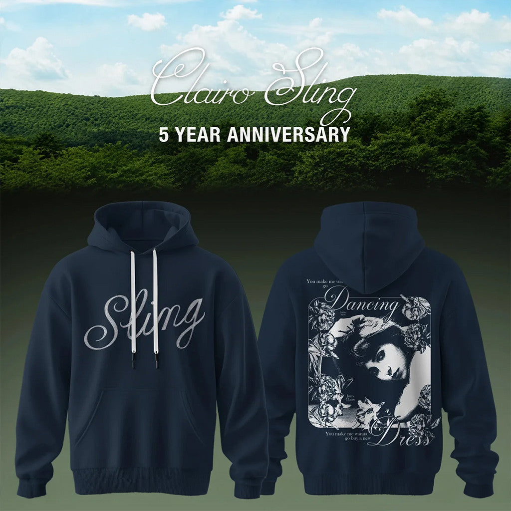 Clairo Merch Clairo Sling 5 Year Anniversary Girl Hoodie Navy Gift Ideas For Friends - Merchluma