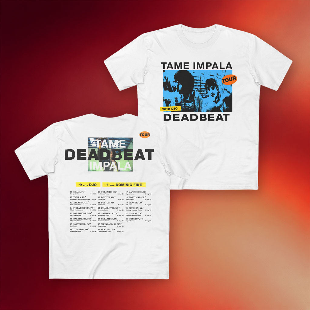 Tame Impala Merch 2026 Tame Impala Deadbeat Tour Shirt DJO Merch White Gifts For BFF - Merchluma