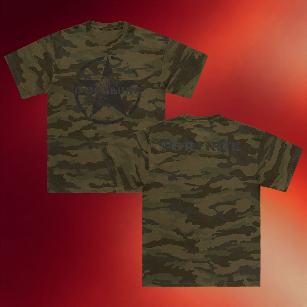 Lil Tecca X Fortnite Merch 2026 Lil Tecca X Fortnite Green Camo T-Shirt Gift Ideas For Brother - Merchluma