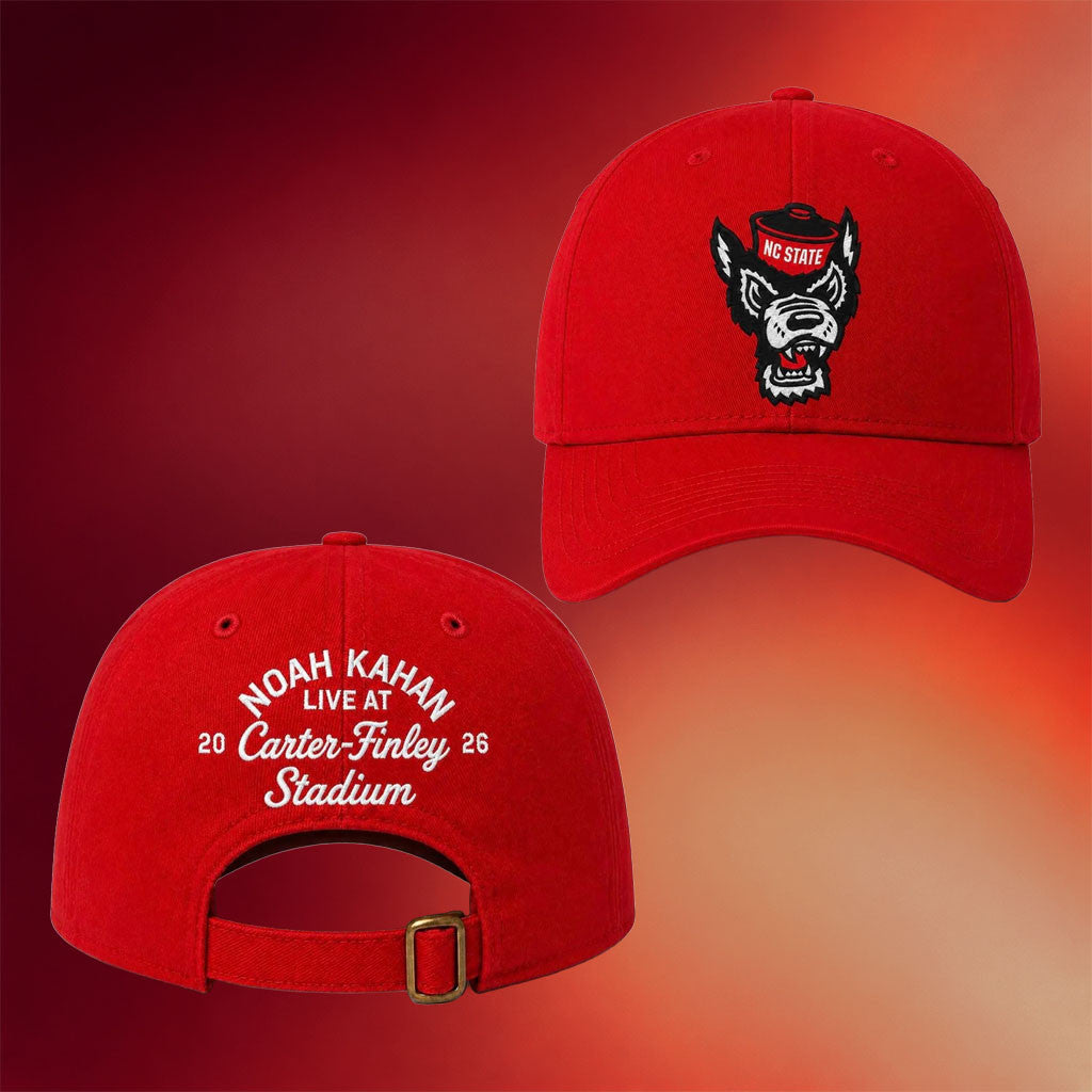 2026 Noah Kahan NC Wolfpack Carter-Finley Stadium Hat Red Embroidered Noah Kahan Merch Fan Gifts - Merchluma