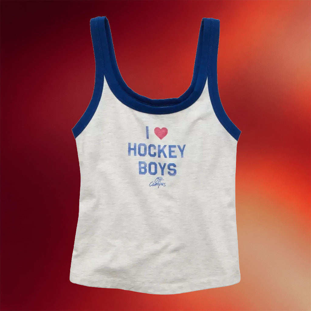 Off Campus Merch 2026 Off Campus Daily Fave Tank Top I Heart Hockey Boys Apparel Women - Merchluma