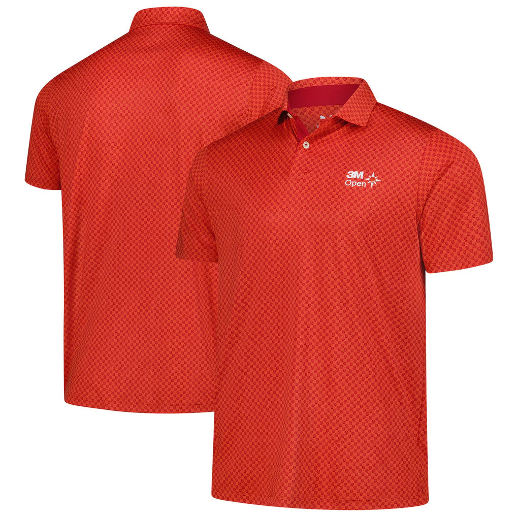 3M Open Merch 2026 Red 3M Open MATTR Micro Floral Polo Shirt Presents For Golf Lovers - Merchluma