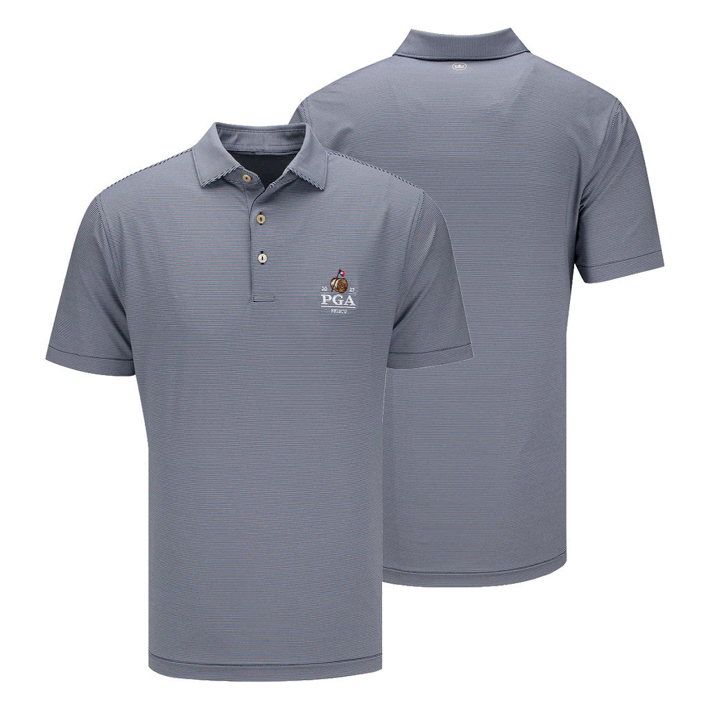 PGA Championship Merch Peter Millar 2027 PGA Championship Jubilee Stripe Performance Polo Shirt - Merchluma