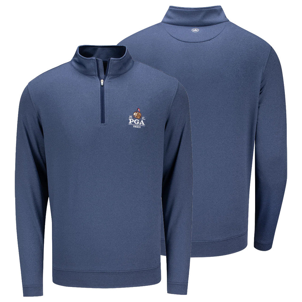 PGA Championship Merch Peter Millar 2027 PGA Championship Perth Melange Performance Quarter Zip Shirt - Merchluma
