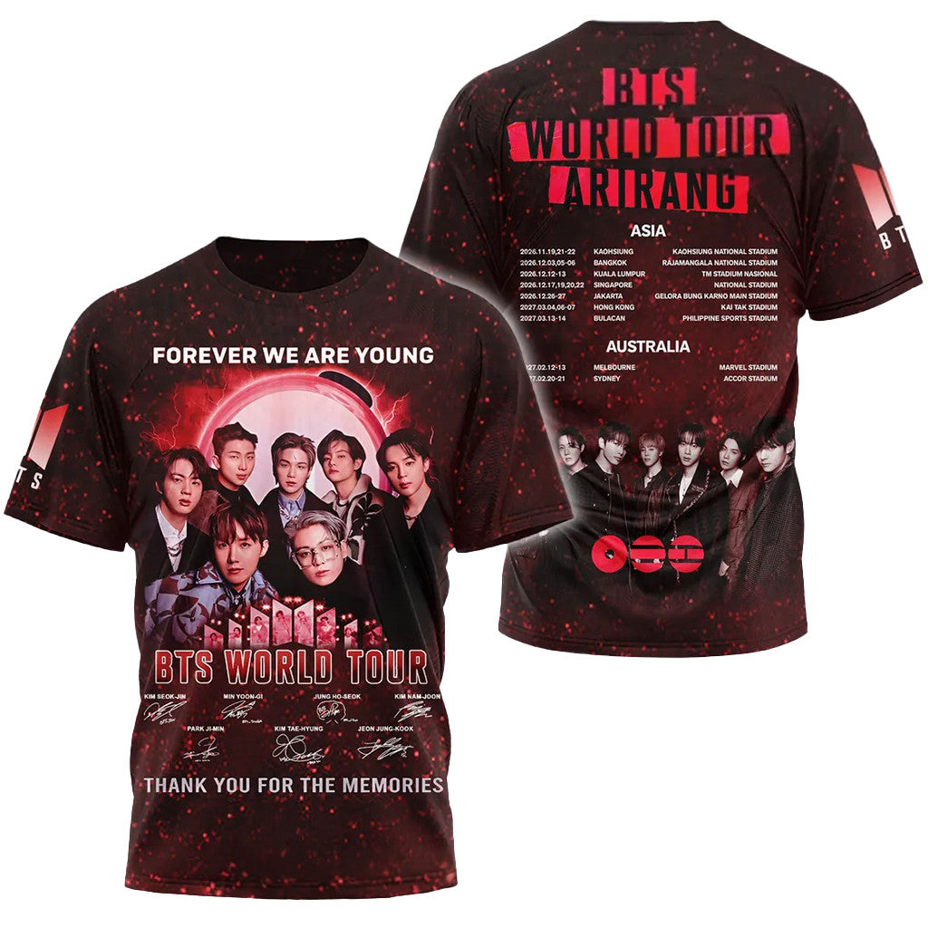 BTS Members Forever Young Thank You For The Memories T-Shirt BTS Apparel Gift For Kpop Fans - Merchluma