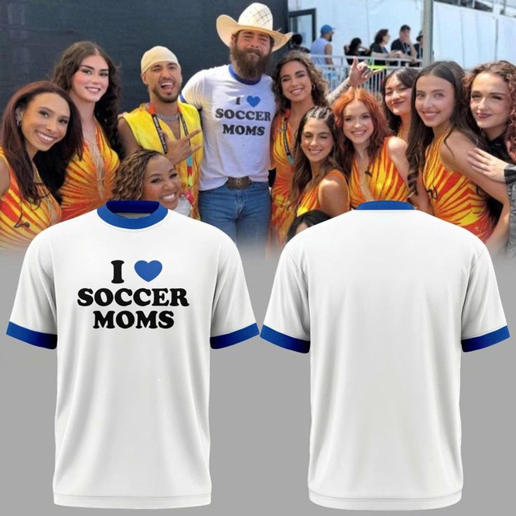 Post Malone Merch I Love Soccer Moms T-Shirt Birthday Ideas For Him - Merchluma