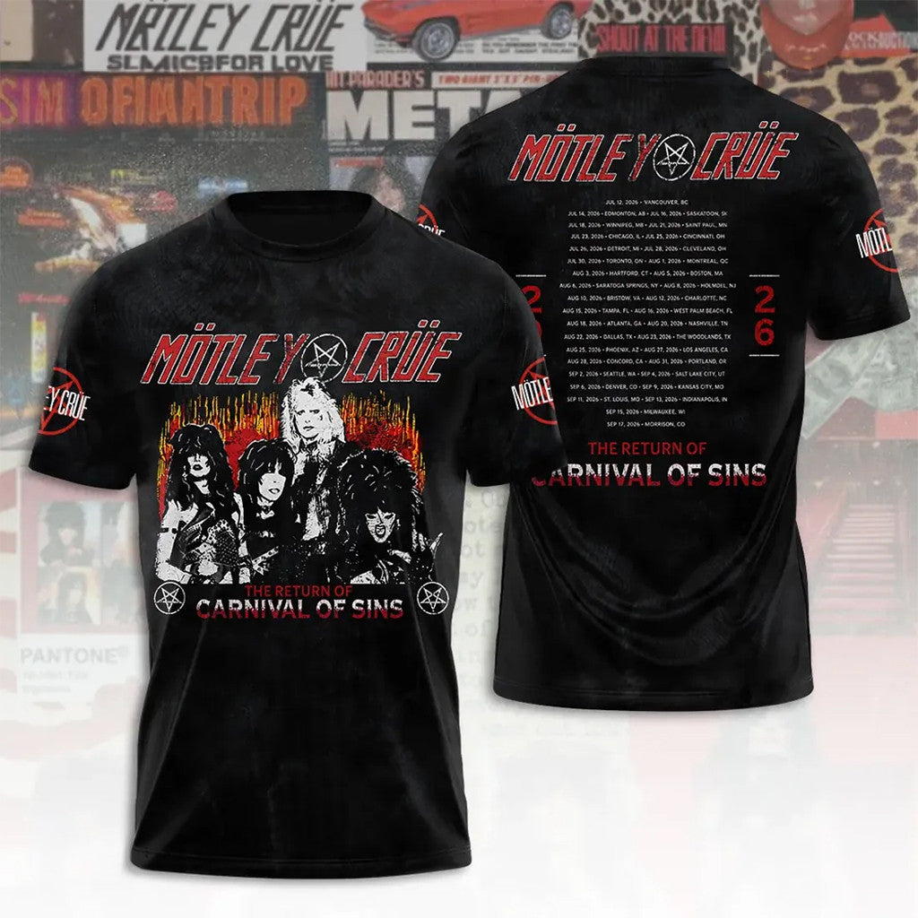 Motley Crue The Return Of Carnival Of Sins T-Shirt Motley Crue Merch Gift For Rockers - Merchluma