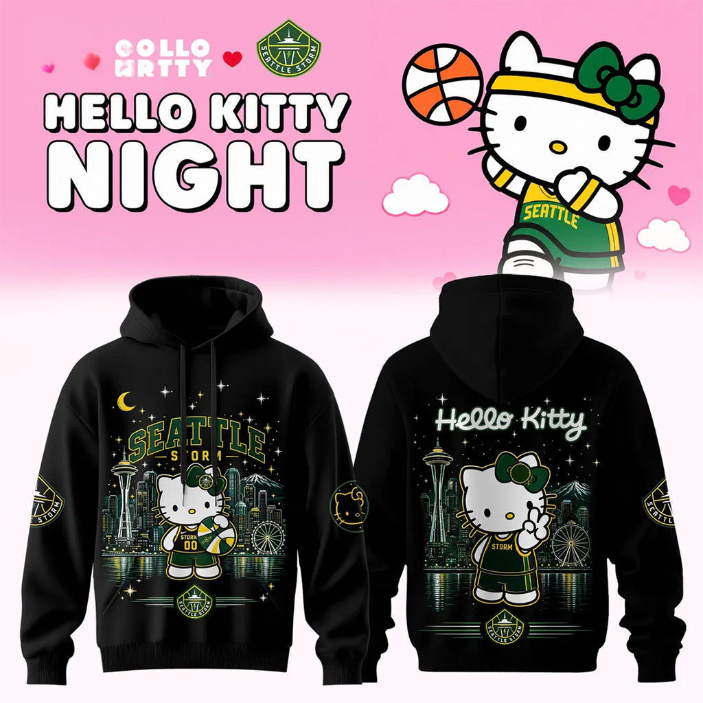 Seattle Storm X Hello Kitty Hoodie Seattle Storm Merch Birthday Presents For Husband - Merchluma