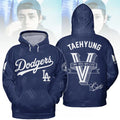 BTS Taehyung Los Angeles Dodgers Hoodie Los Angeles Dodgers Merch Vintage Gifts For Fans - Merchluma