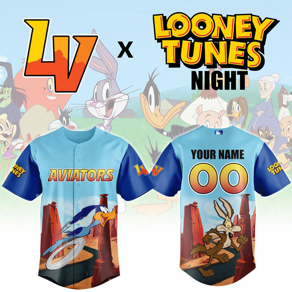 Custom Las Vegas Aviators X Looney Tunes 2026 Night Baseball Jersey Aviators Merch Gifts For Him - Merchluma